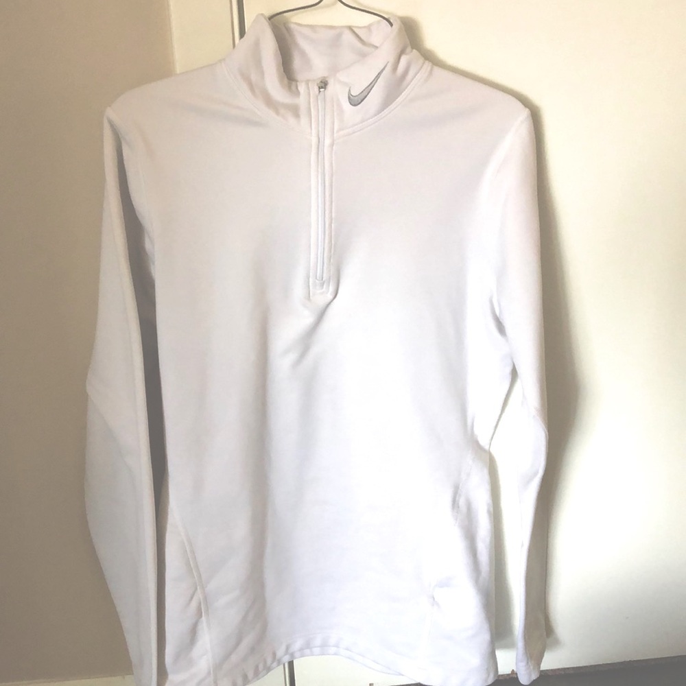 Nike white 1/4 zip pullover. Size L